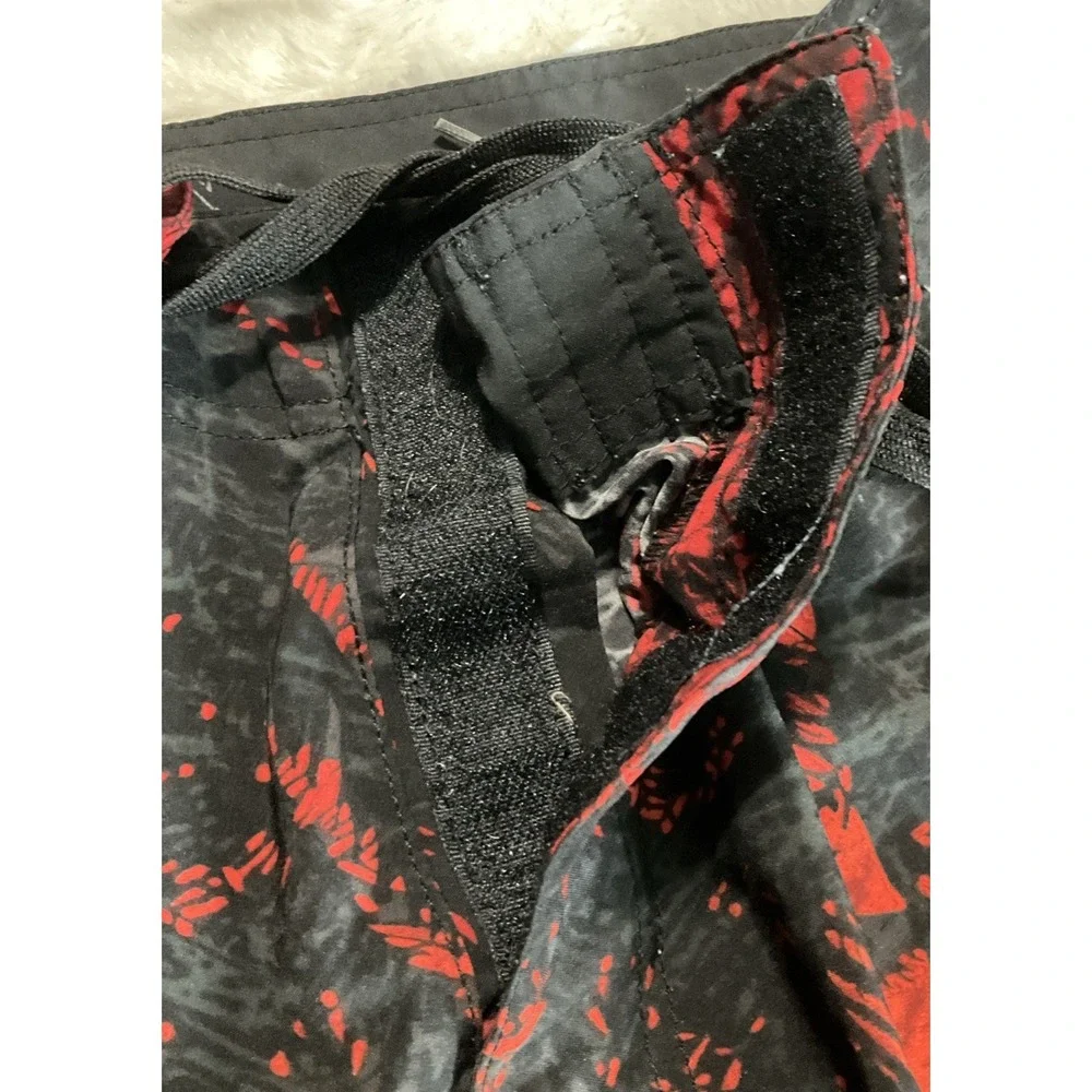 Distortion Men's Size‎ XL Black Orange Americana Palm Sunset Swim Board Shorts
